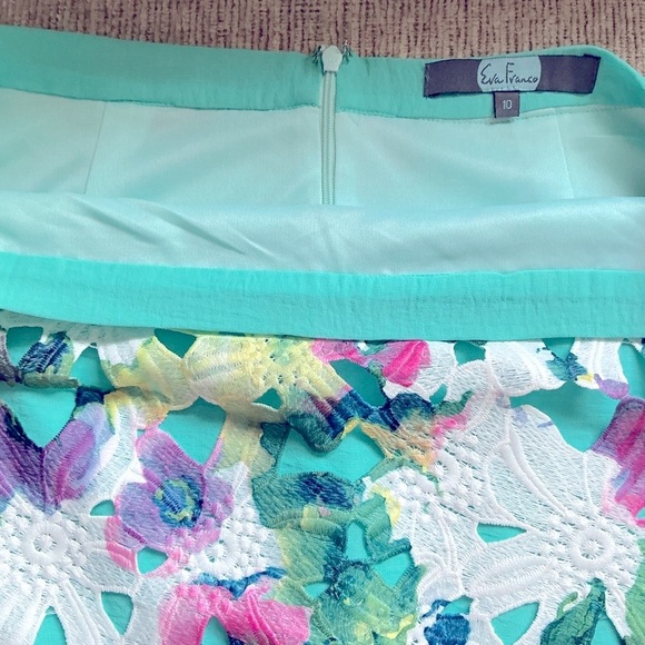 Floral Eva Franco Multicolored Embellished Bubble Midi Skirt - Picture 6 of 6